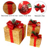 LED Christmas Light Up Sparkle Gift Boxes z Cotton Threads